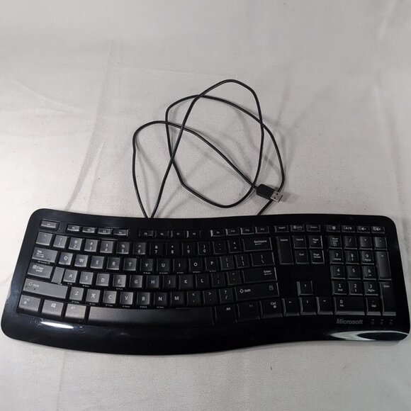 Microsoft Comfort Curve 3000 for Business Ergonomic Wired Keyboard TESTED WORKS - Picture 1 of 10